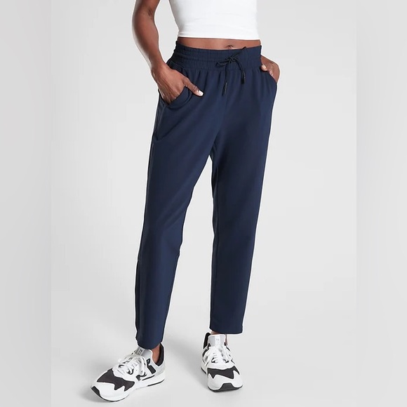 Athleta Pants - Athleta Metropolis Straight Leg Pants Women’s Size 4 Navy Blue Elastic Waist